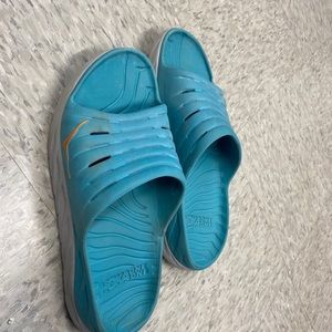 Hoka One One Slides Mens Size 10.5 Blue and Orange